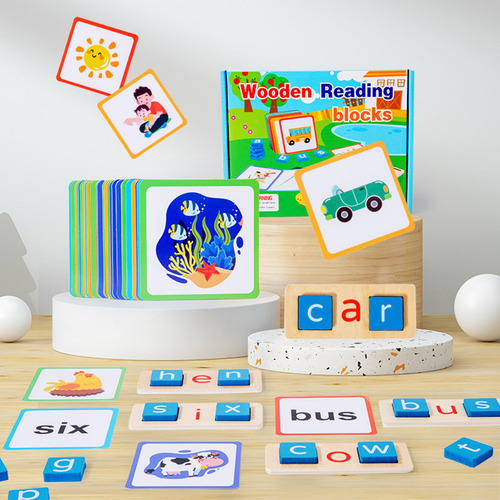 Bloques De Lectura De Madera, Juegos De Ortografía De Palabr
