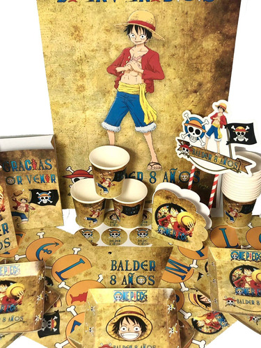 Cotillón Infantil Personalizado Premium X 30 One Piece