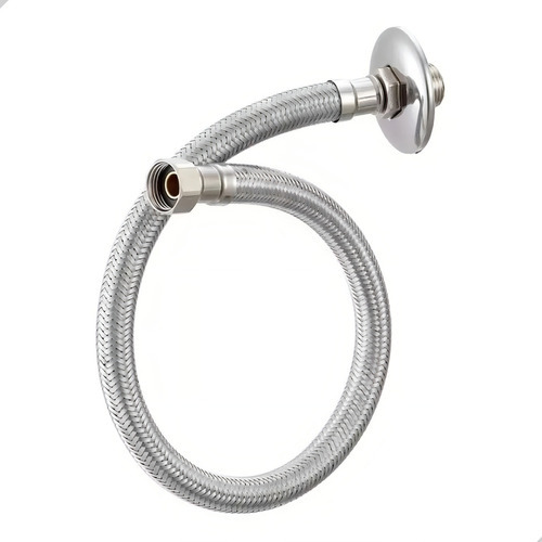 Kit 10 Engate Flexível Rápido Mangueira Rabicho 60cm Inox Trançado 1/2 Polegada Macho Femea Pedal Pulse Água Quente Fria Para Pia Torneira Cuba Bidê Maquina De Lavar Banheiro Cozinha Caixa De Descarga