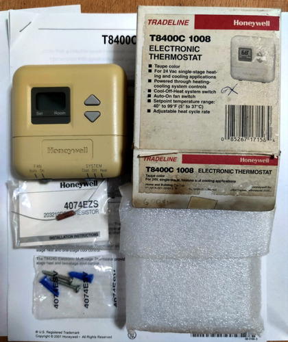 Termostato 1 Etapa 24v No Programable Honeywell T8400c 