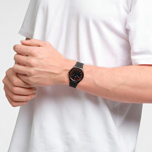 Reloj Swatch Brushed Red Ss07b106 Color de la correa Negro Color del bisel Negro Color del fondo Negro