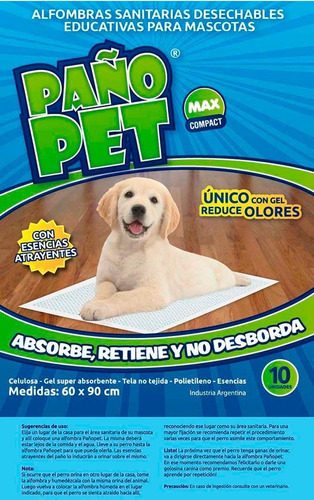 Alfombra Sanitaria Gel Perros Mascotas Max X 10 U Paño Pet 