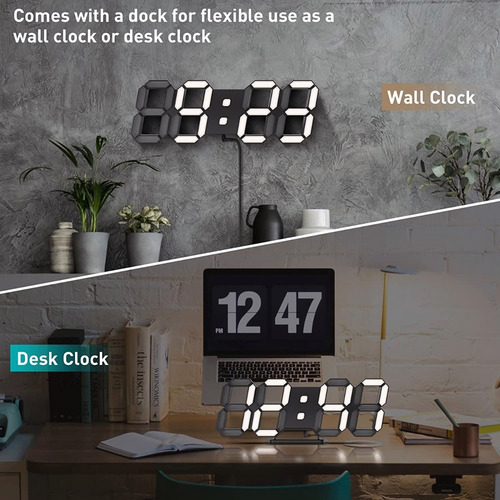 Imagen 6 de 10 de Reloj Despertadores Digital Led 3d Luz Nocturna Electrónico