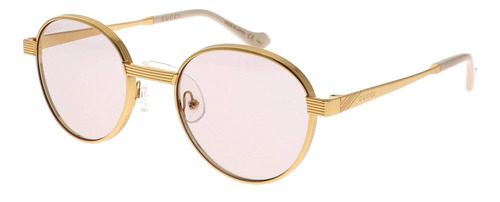 Gucci Gg0872s 001 Round Metal Rosa Dorado