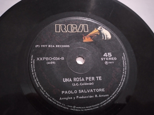Vinilo Single De Paolo Salvatore Una Rosa (u-49