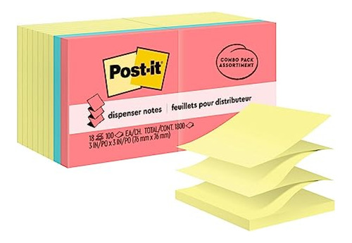 Notas Adhesivas  Dispensador De Notas Emergentes Post-it, 3x