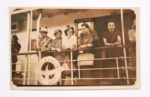 Foto Postal Barco Ciudad De Colonia En Buenos Aires 1943