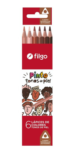 Lapices De Colores Filgo Pinto X 6 Tonos De Piel 