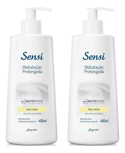 Kit Com 2 Hidratantes Sensi Jequiti Pele Seca 400ml Amêndoas