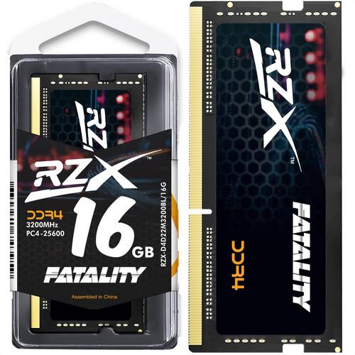 Memória Notebook Rzx Fatality 16gb Ddr4 3200mhz Cl22 1.2v