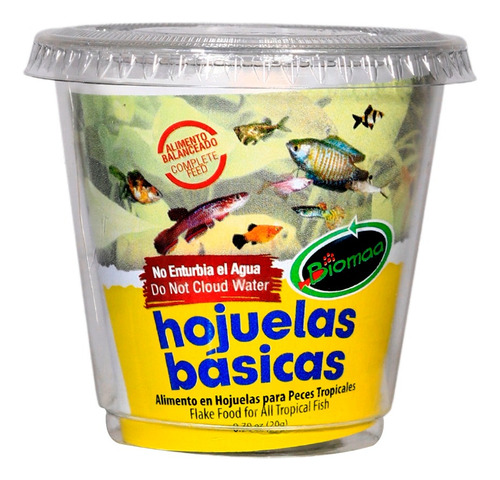 3 Pzas De Alimento Para Peces Hojuelas Básicas Bote 20g