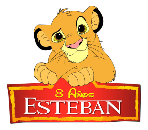 Logo Digital El Rey León Simba Bebé Personalizado Con Nombre