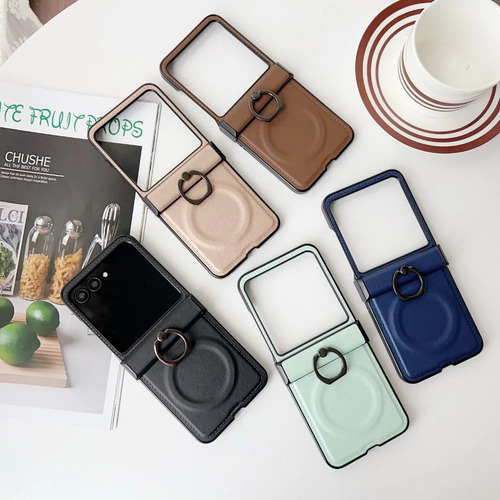 Funda Magnética De Piel Para Motorola Razr 50 40 Ultra Para Carga Inalámbrica, Funda Protectora Con Bisagra