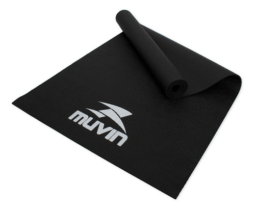 Tapete Para Yoga Em Pvc Muvin - Ginástica Pilates Fitness Cor Preto