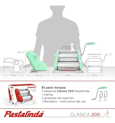 Imagen 9 de 10 de Pastalinda Máquina Clásica 200 Verde Pastel