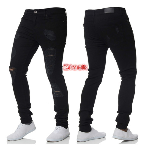 Pantalones Vaqueros Ripped Jeans Ajustados De Cintura Baja P