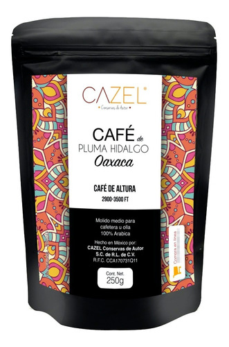 Café Oaxaqueño De Pluma Hidalgo Oaxaca 250gr Organico