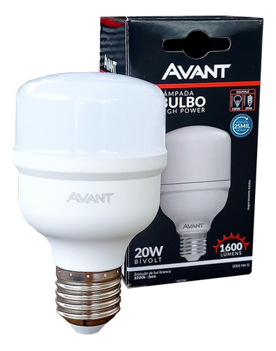 Lâmpada Bulbo Led Alta Potência Led 20w Bivolt Avant 6500k Cor da luz Branco-frio 110V/220V