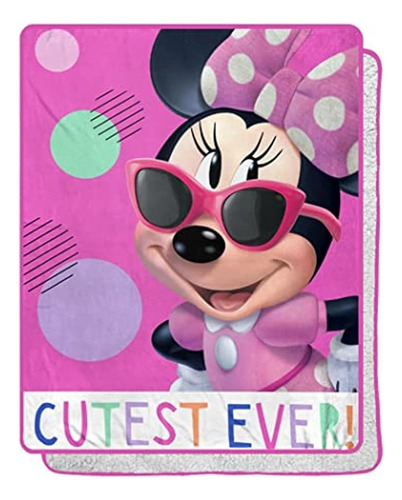 Noroeste Minnie Mouse Cutie Patootie Silk Touch Sherpa Manta