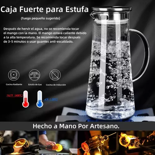 Jarras De Vidrio Para Agua Jarras De Cristal Con Tapa 2 Pcs
