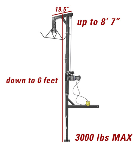 Elevador De Enganche Eléctrico Giratorio 1361 Kg 12 V Para A