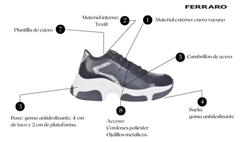 Zapatillas Urbanas De Mujer De Cuero Abigail - Ferraro