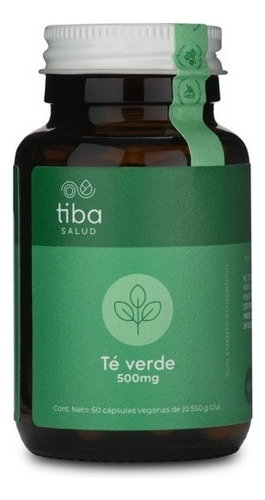 Té Verde Tiba Salud 60 Cápsulas Veganas De .550gr C/u Sabor Natural