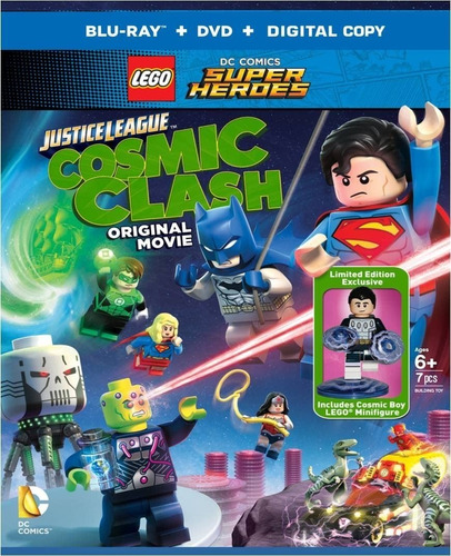 Liga De La Justicia Lego Batalla Cosmica Blu Ray + Figura