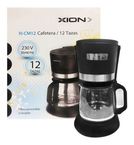 Cafetera Xion 12 Tazas 800w Con Filtro Permanente Cm12 - Sas