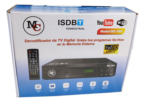 Sintonizador De Tv Digital Canales Nacionales Full Hd Tdt