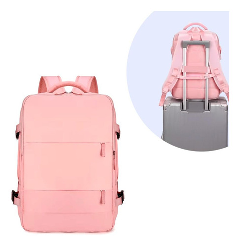 Mochila Bagagem Mão Resistente Mala Expansiva Viagem Passeio Cor Cinza