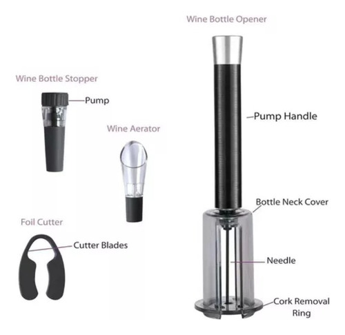 / Abridor De Botellas De Vino Con Bomba De Presión De Aire,