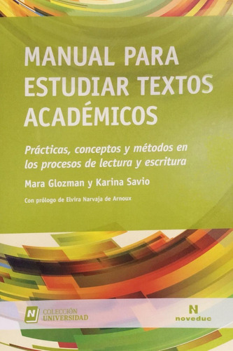 Manual Para Estudiar Textos Académicos Glozman Envíos T/país