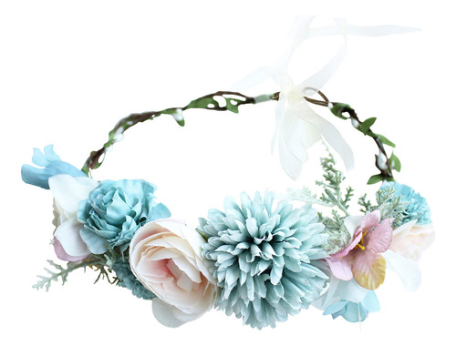 Vivivalue Diadema Ajustable De Flores, Guirnalda Floral, Cor