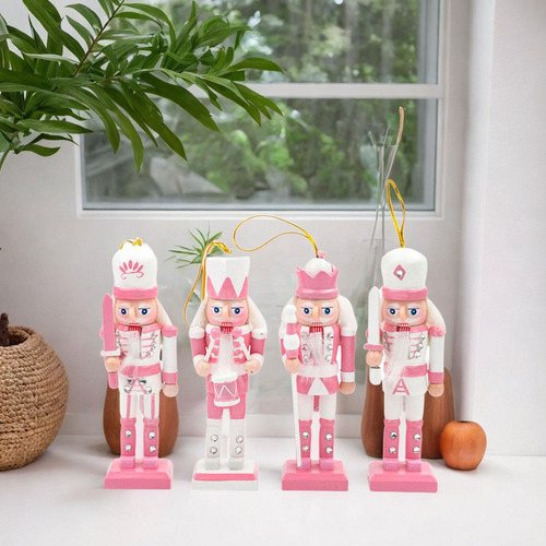 Esculturas De Figuras De Cascanueces De Madera, 4 Uds.,