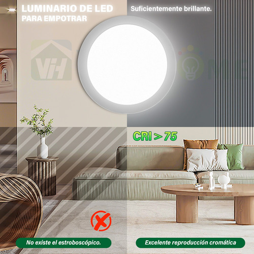 Lampara Luminaria Luz 12w Blanco Ajustable S09w12ib 30pzs Blanco