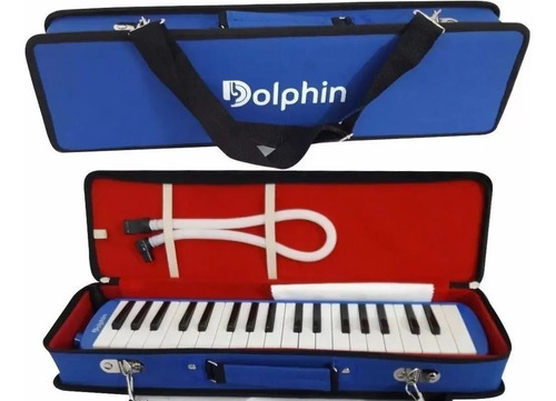 Escaleta Dolphin 37 Teclas Com Case Azul 