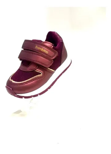 Tenis Para Ni a Marca Bambino Color Vino Modelo 3870 a2
