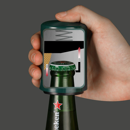 Abridor De Botellas De Cerveza Tipo Prensa De Acero Inoxidab