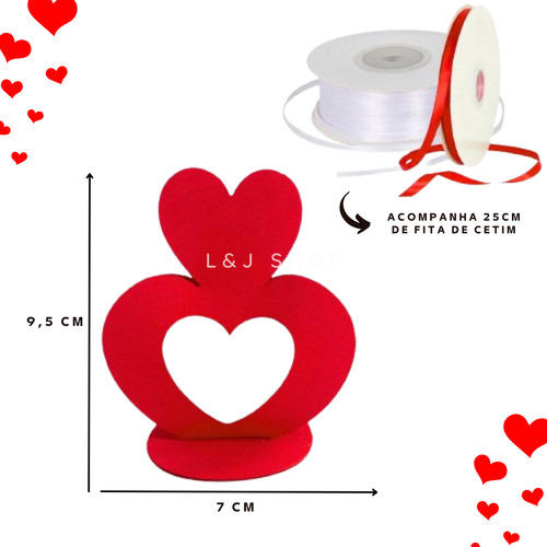 Kit 18 Porta Bombom Coração Decoração Mimo Especial Liso