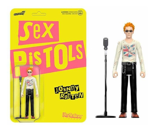 Figura De Acción Super7 Reaction Sex Pistols Johnny Rotten