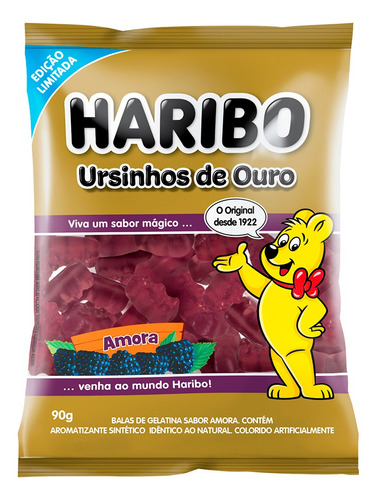 Imagem 2 de 2 de Bala De Gelatina Ursinhos De Ouro Amora Haribo 90g