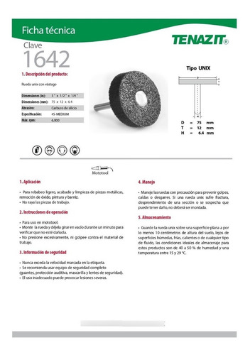 Rueda Para Pulir 3 X 1/2 Carburo De Silicio Tenaz It 1642