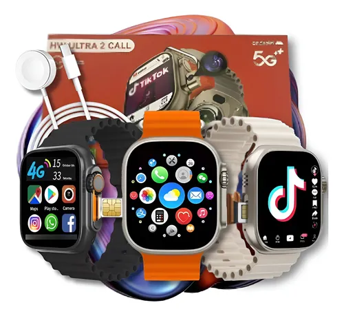 comprar Relógio Smartwatch Hw Ultra 2 Call Celular De Pulso E Câmera