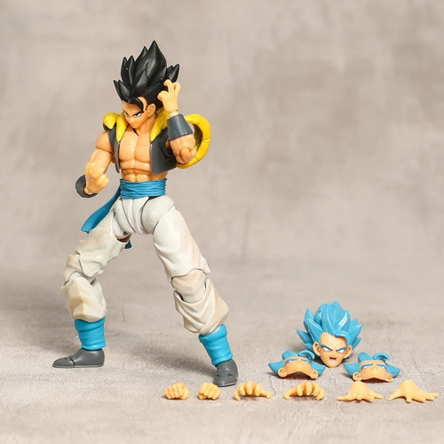 Imagen 2 de 7 de Figura De Shf Gogeta Dragon Ball Z De Pelo Azul, Juguetes Go