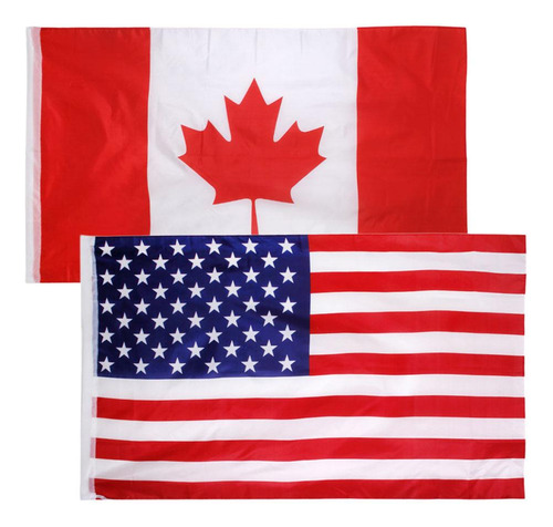 Bandera Na . Uu. + Canadá Bandera Grande 150x90cm