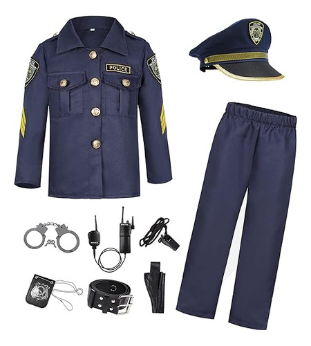 Disfraz Oficial Policia Para Niños Disfraz Uniforme Policia