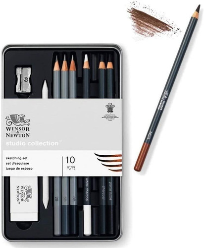 Lata 10 Lapices Winsor And Newton Esbozo Studio Collection