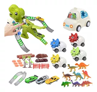 Juguete Pista Dinosaurio Porta Carreras Flexible Regalo Niño