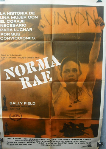 Afiche Original De La Película Norma Rae Con Sally Field (Usado)